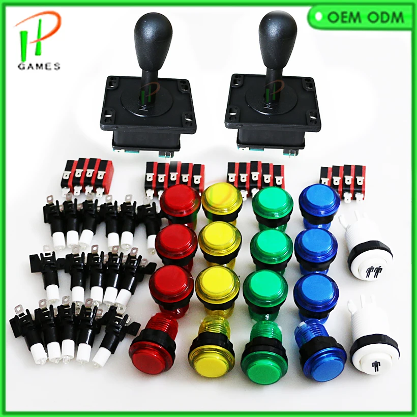 

16 pcs 12V illuminated led push button + 2 pcs Happ style Joystick 1 & 2 player start button for JAMMA MAME Arcade DIY