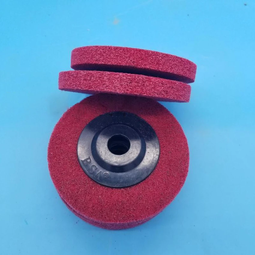 Polishing Wheel for Bench Grinder Buffing Wheel 4 Inch Gray & Red Fiber Polishing Disc Pad Nylon Wheel Grinder Tool 100x16mm