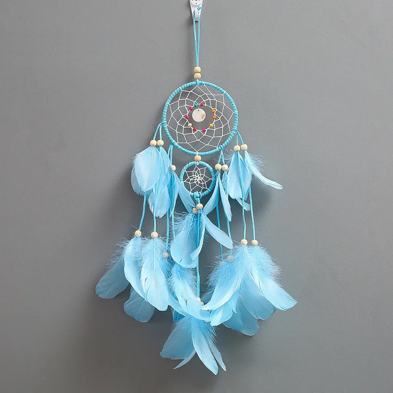 MEMOSTO Dream Cather The ins  pink and blue feather dreamcatcher pendant for creative gifts birthday gift