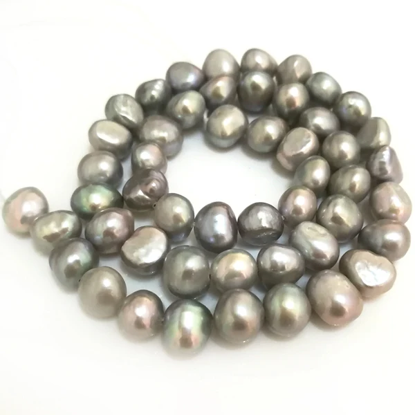 16 inches 8-9mm Silver Natural Barqoue Nugget Pearls Loose Strand