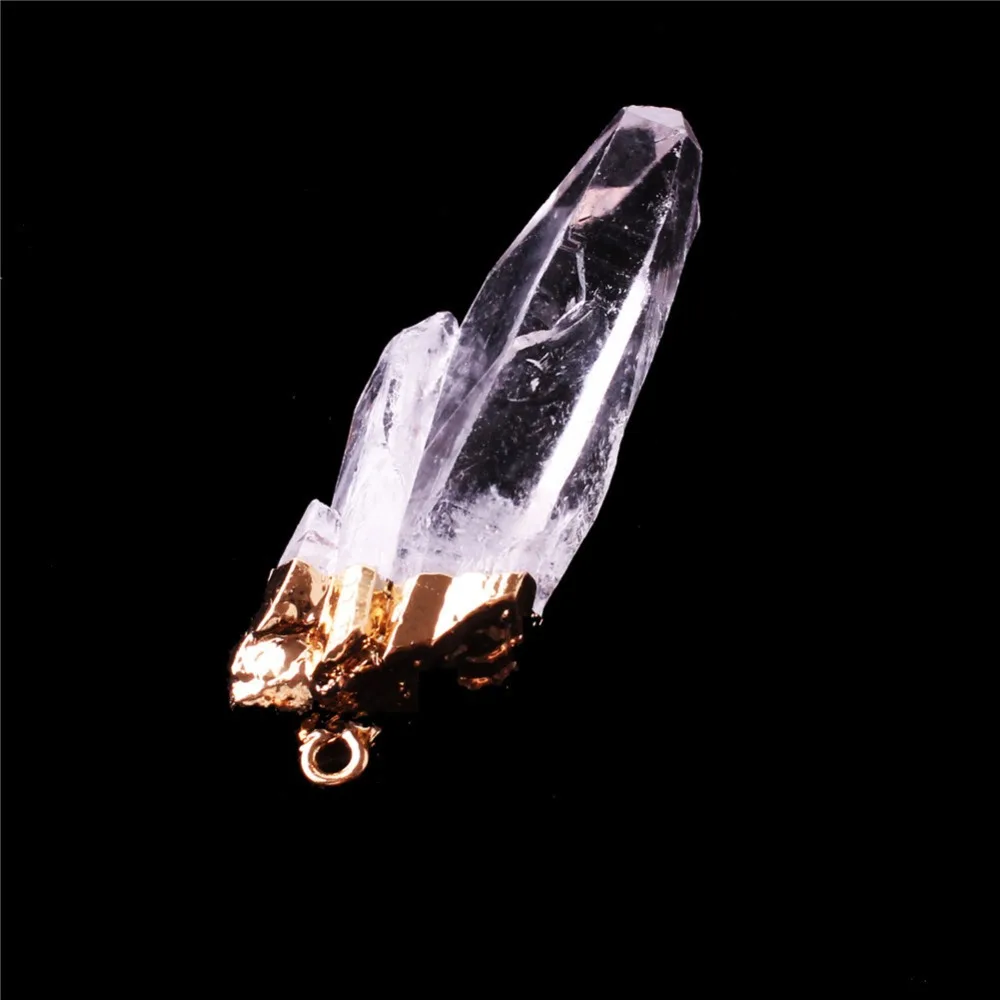 100pcs/lot Natural Gem Stone Irregular Reiki Clear Quartz Mountain White Crystal Point Pendants Pendulum for Jewelry Making Free