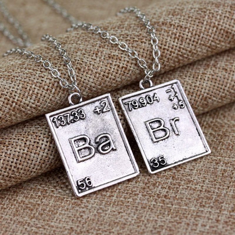 MQCHUN Breaking Bad Necklace Chemical Symbol Br Ba Pendant Brothers Couple Necklace Gift for Women And Men Gift -30