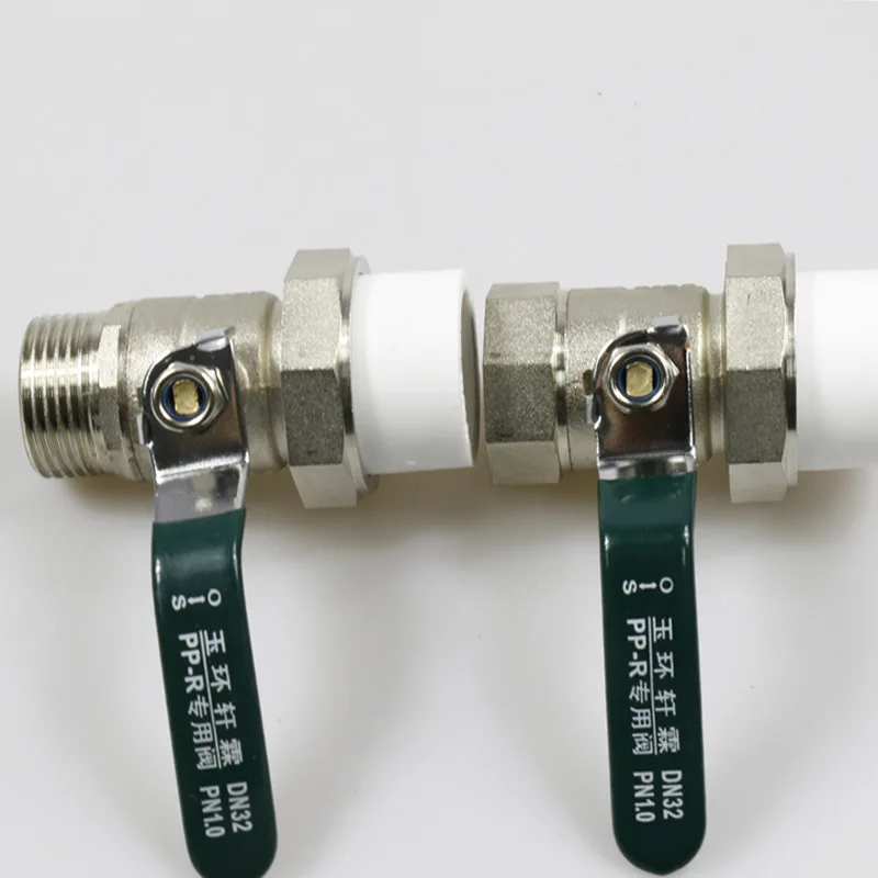 PPR live ball valve single head inside and outside the wire