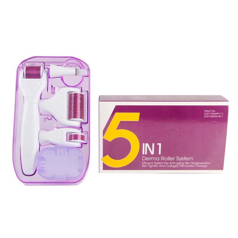 DRS 5 in 1 Derma Roller Mesoroller For Face Eye Body Skincare Dermaroller for Scarring Micro Needle Roller Hair Scalp Treatments