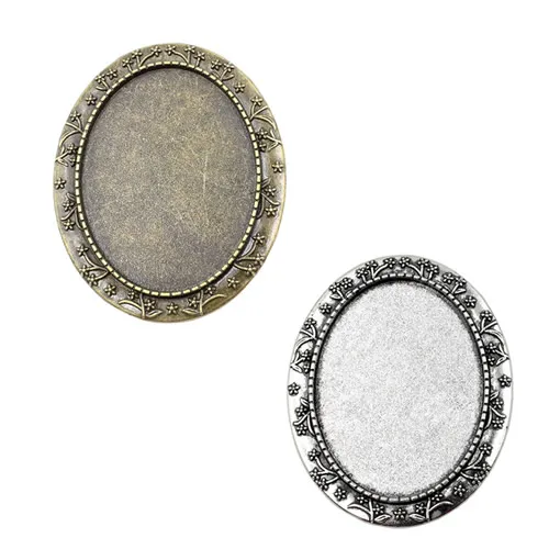 Fit 30x40mm Vintage owalne puste ustawienie Bezel puste baza Cabochon broszka z bazy dla majsterkowiczów do broszka, dzięki czemu 3 sztuk/partia K04632