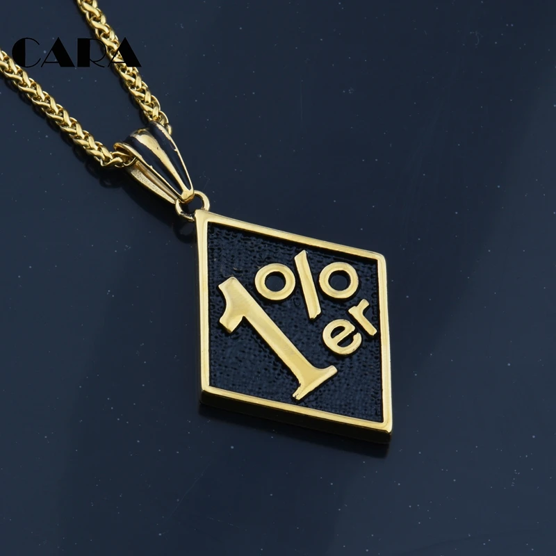 2019 new Trendy Jewelry Newest 1PC Luckly 1%er Pendants Cool Men 316L Stainless Steel Biker Pendants For Male Necklace CAGF0093