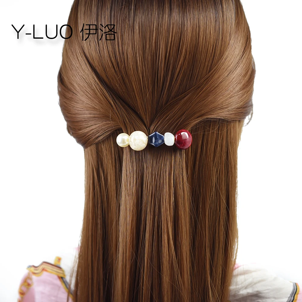 Fashion women headwear cute hair clips for girls small hair barrettes beads vintage hair accessories for women