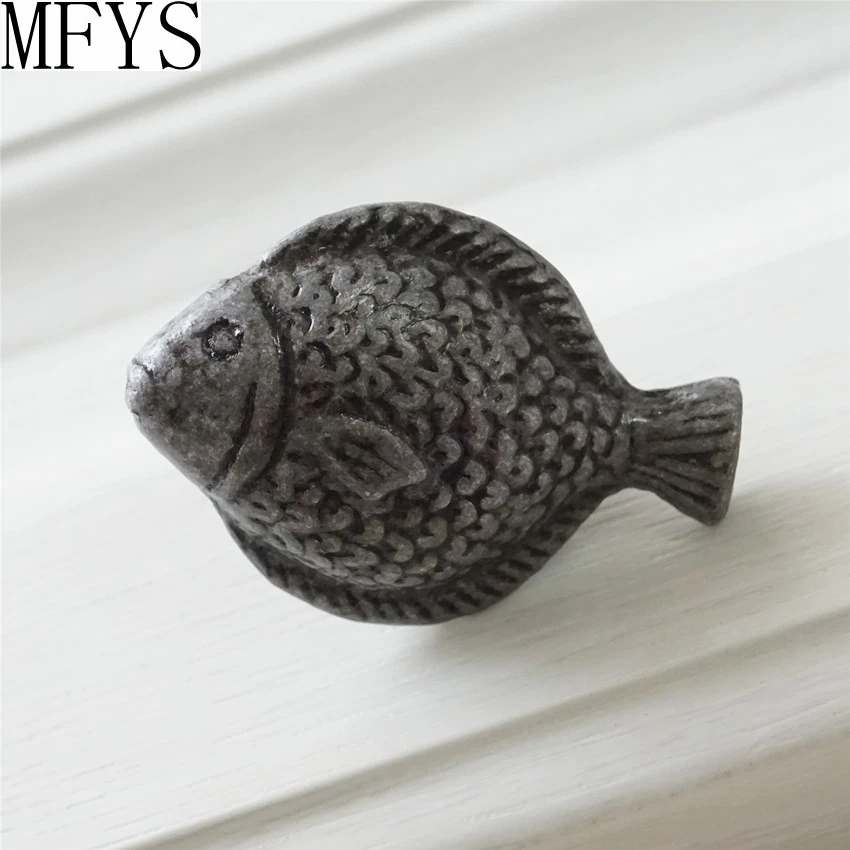 

Fish Antique Silver Black Dresser Knob Drawer Knobs Pulls Knobs Handles Kitchen Cabinet Door Knobs Nautical Sea Decor Hardware