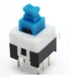 Free shipping 7x7mm 6 pins Self-locking on/off Switch 100pcs/lot