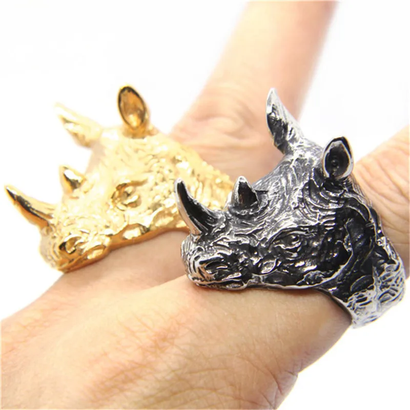 Rany&Roy Newest Rhinoceros Ring 316L Stainless Steel Fashion Jewelry Protect Rhinoceros Ring