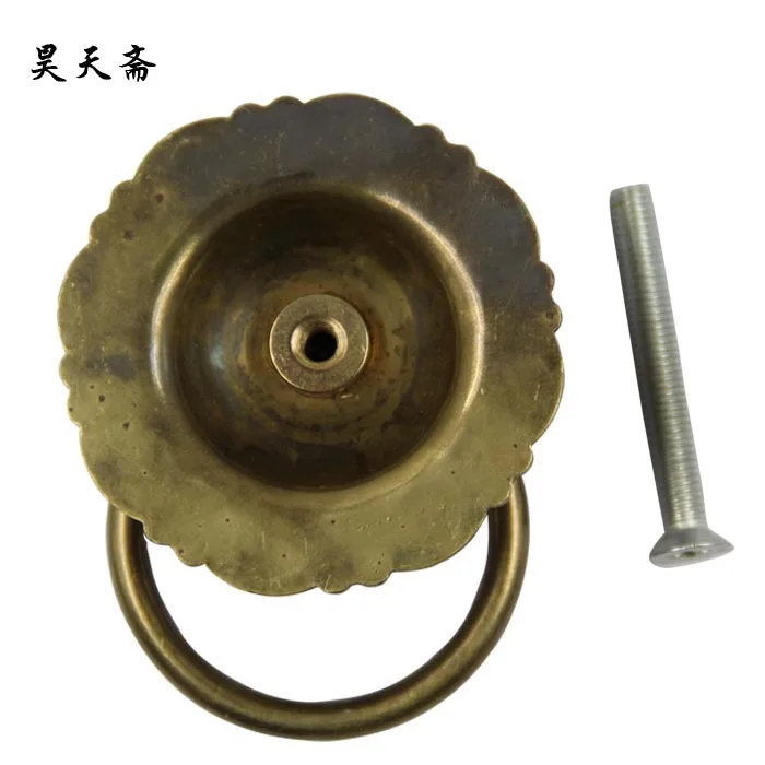 

[Haotian vegetarian] Chinese antique copper ring buckle classic door handle drawer handle HTA-110 Large