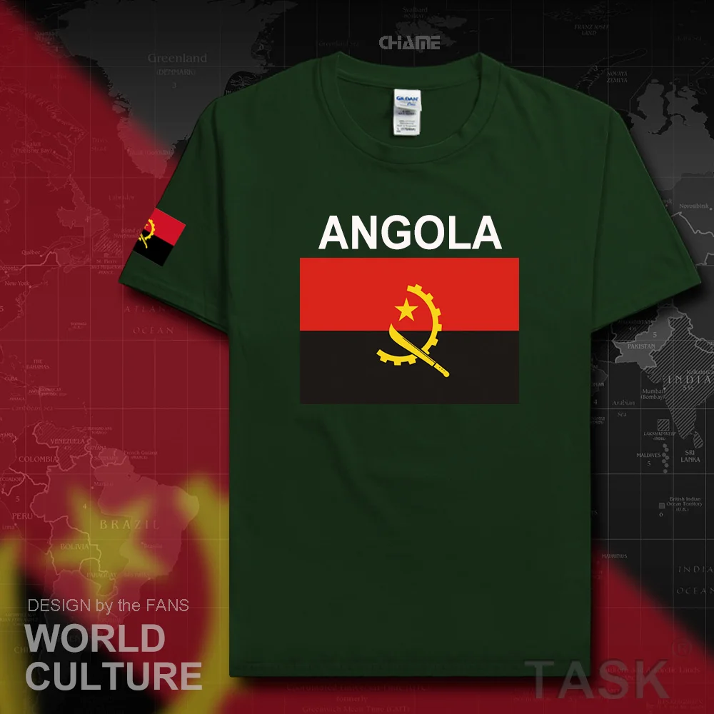 Republika Angola Angolan męski t-shirt 2017 koszulki drużyna narodowa tshirt 100% bawełna t-shirt siłownie odzież koszulki flagi kraju AGO