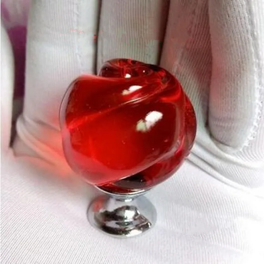 Boutons de meuble de luxe en cristal rose, rouge, vin rouge, violet, rose, pour tiroir, armoire, argent, doré, poignée de porte de commode