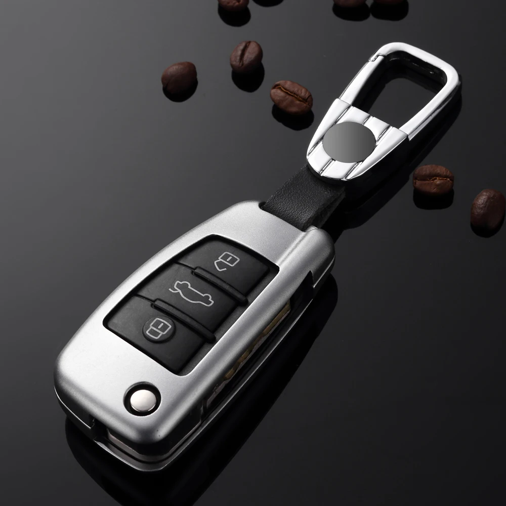 folding car remote key case for Audi A3 8P 8V A4 B7 B8 A6 C6 A8 Tt Q7 Q3 Waterproof case for car key Silicone case for car key