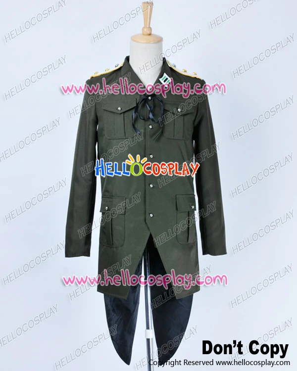 Strike Witches Cosplay Gertrud Barkhorn Costume Army Green Uniform H008