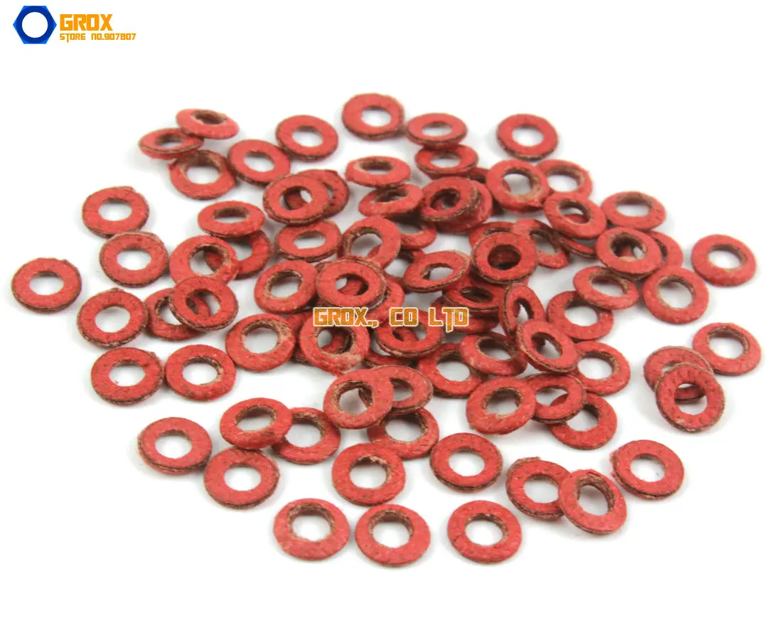 

5000 Pieces M3*6*0.5mm Red Paper Washer Insulation Washer