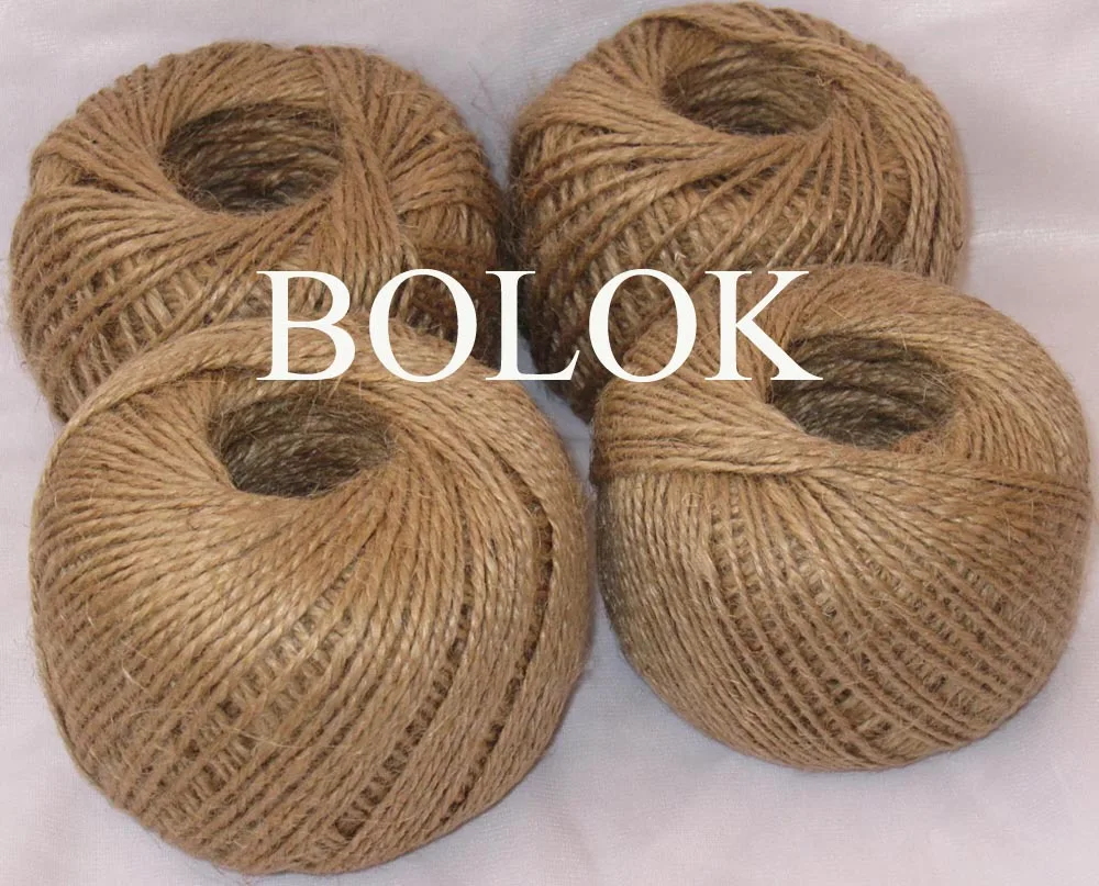 40PCS/Lot Natural jute twine (Dia.:2mm,110yards/ball, 2 ply twisted) by free shipping