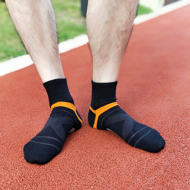 2020 calcetines de compresión para hombre, calcetines de algodón tobilleros negros de lana Merino para hombre, calcetines de compresión deportivos de baloncesto para hombre