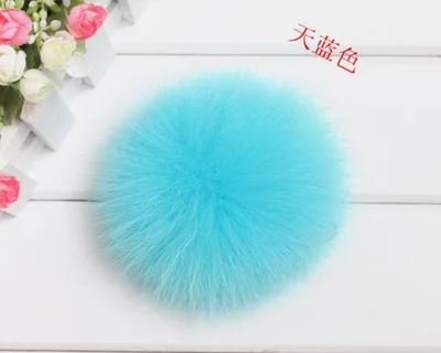 1 piece 8cm Natural Real Fox Fur Ball Pom Poms Fluffy Fur Pompom DIY Women Kids Winter Hat Skullies Beanies Knitted Cap R12A