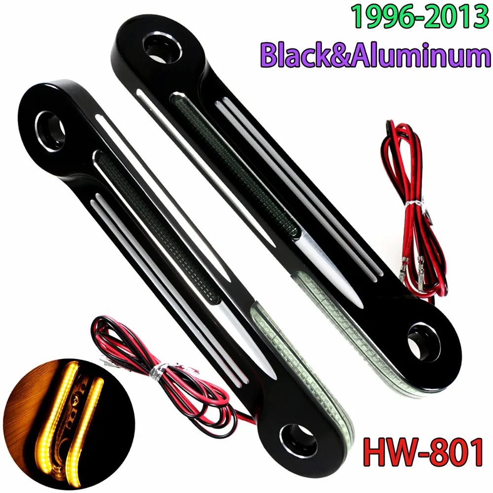 Aluminiowy widełki LED, przedni widelec, kierunkowskazy, wsporniki, dla Harley Touring electric, poruszanie się po ulicy FLH/T FLHX FLHR 96-13