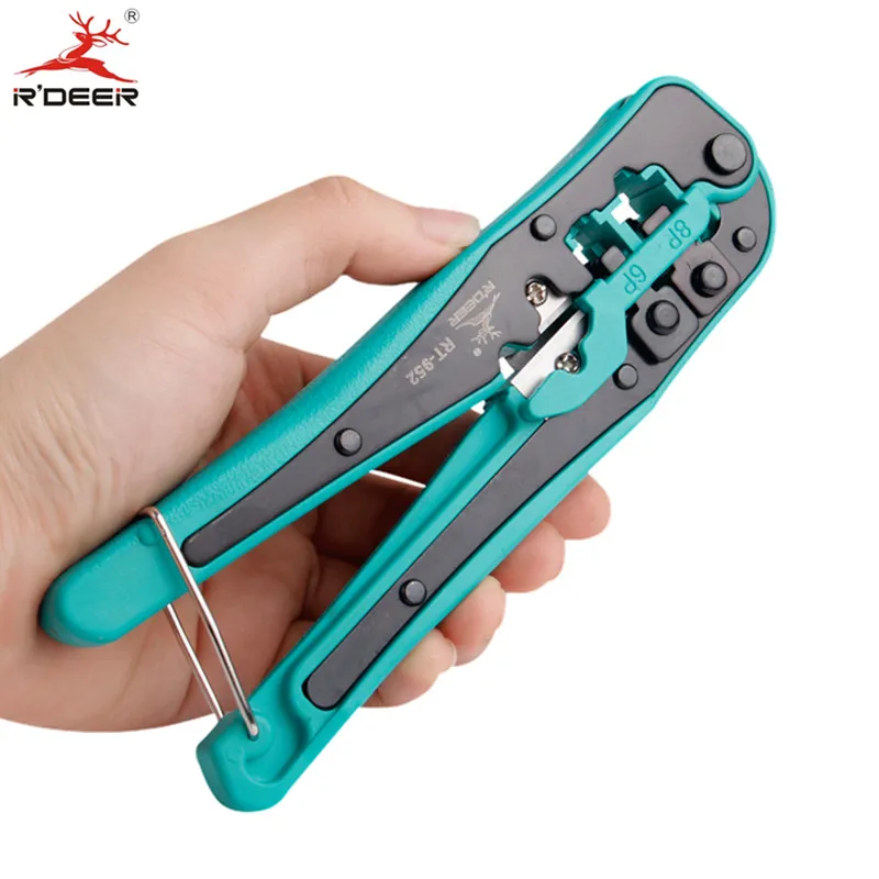 RDEER 3-in-1 Wire Stripper 4P/6P/8P Network Crimping Pliers Cable Cutter Multifunctional Electrician Crimping Tool