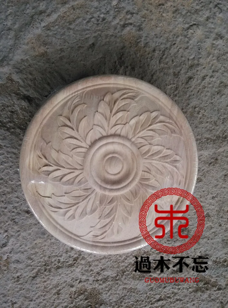 

Do not forget to log Dongyang woodcarving FLOWER leaves round round table door window flower decoration cent