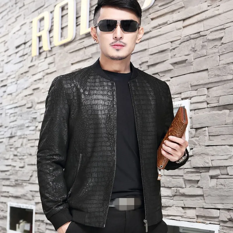 New Winter Man Short Biker Jacket High Quality Leather Mens Coat Streetwear Slim Fit Men Thin Outerwear Plus Size L-4XL