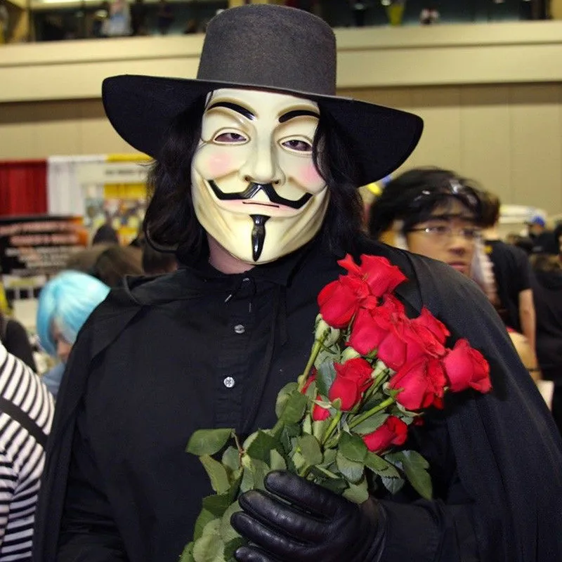 Anonymous Guy Fawkes Fancy Dress Adult Costume Accessory Macka Mascaras Halloween The V for Vendetta Party Cosplay Masque Mask