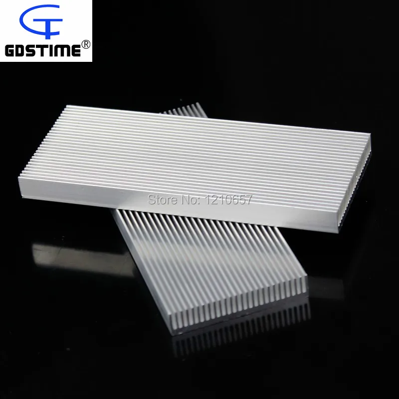 10pcs LOT 100 x 40 x 8mm Silver Aluminum Heat sinks IC Chip Cooler Cooling Heatsink