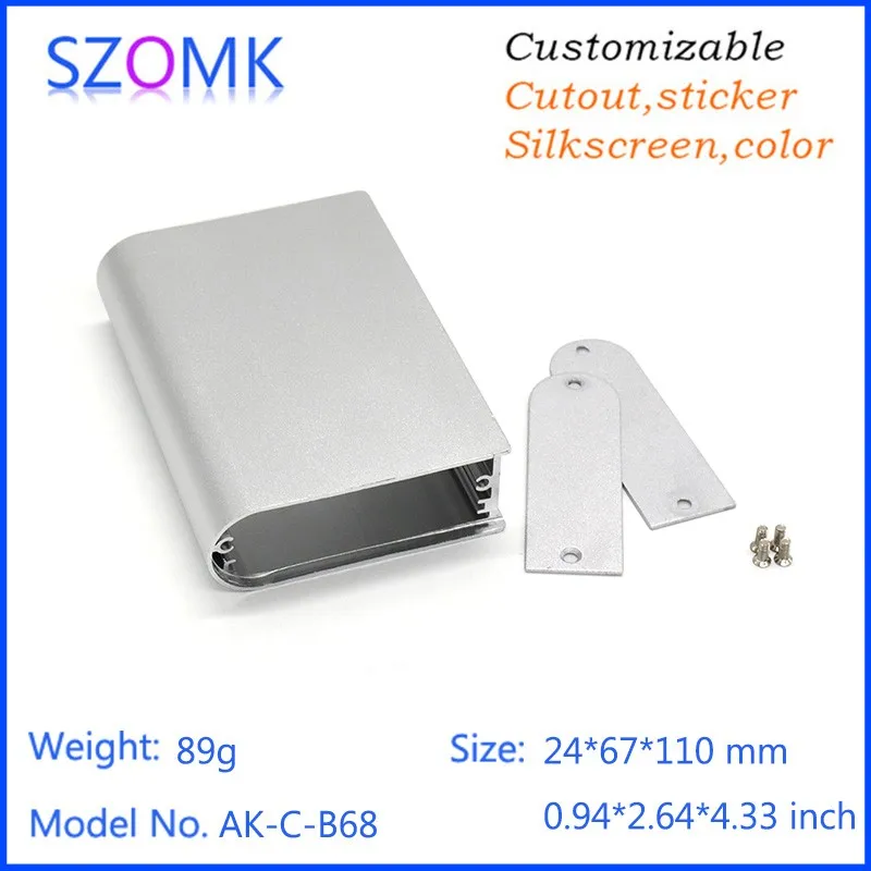 4 Pieces  24*67*110mm szomk electrical aluminum control enclosure extrusion aluminum case diy electronics aluminum junction box