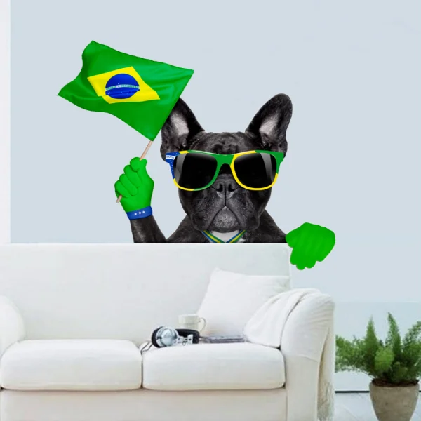 

Dog and Brazil Brasil flag Wall Sticker Fantastic Wall Art Decal Wall Quote Sticker Home Decor Fashion Wedding Decor Removable