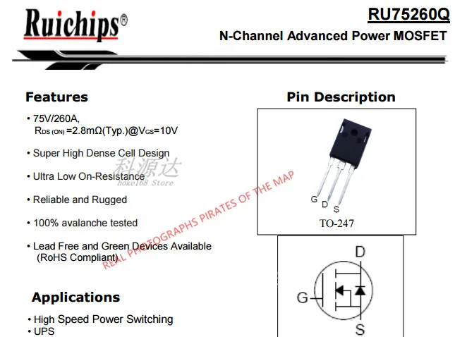 5 قطعة/الوحدة RU75260Q RU75260 75260Q 75260 TO247
