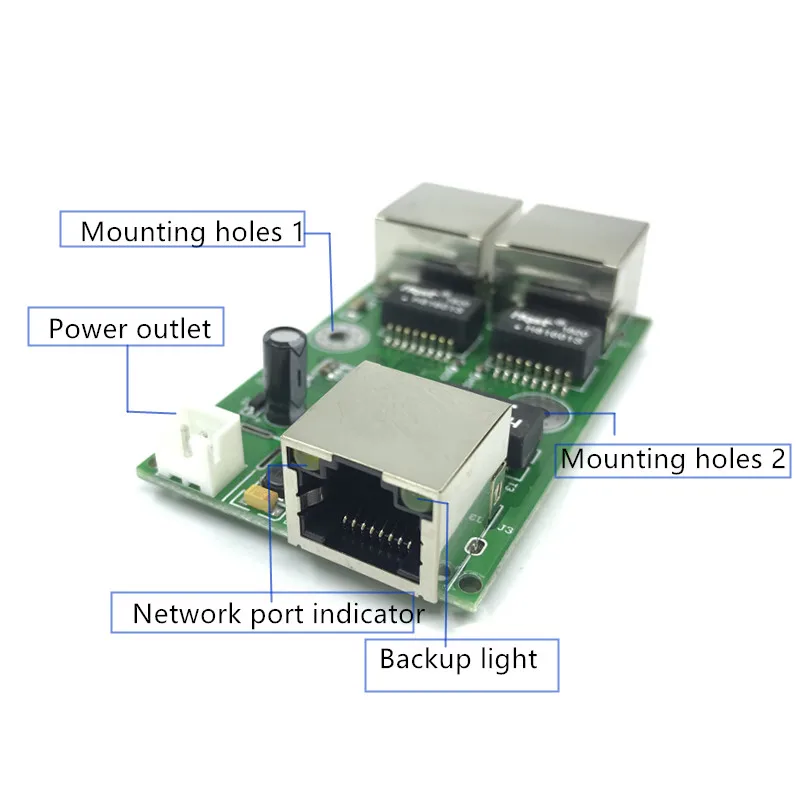 Giá rẻ Dây mạng Hộp chuyển đổi dữ liệu khoảng cách nối dài Mini Ethernet 3 cổng 10/100 Mbps Với RJ45 đèn Mô đun