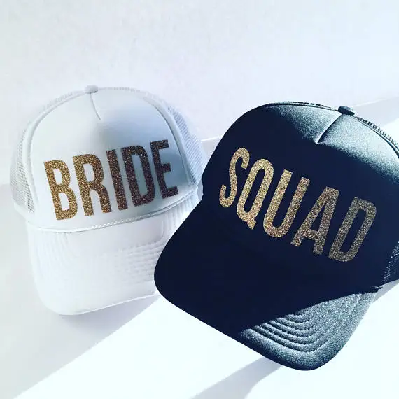 personalized Bride - Squad wedding bridesmaid Bachelorette Mesh Trucker Snapback trucker hats caps party favors