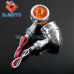Universal 10mm Polished Bullet Turn Signals Light Turn Indicator For Honda Fury Nighthawk Rebel VTX1800
