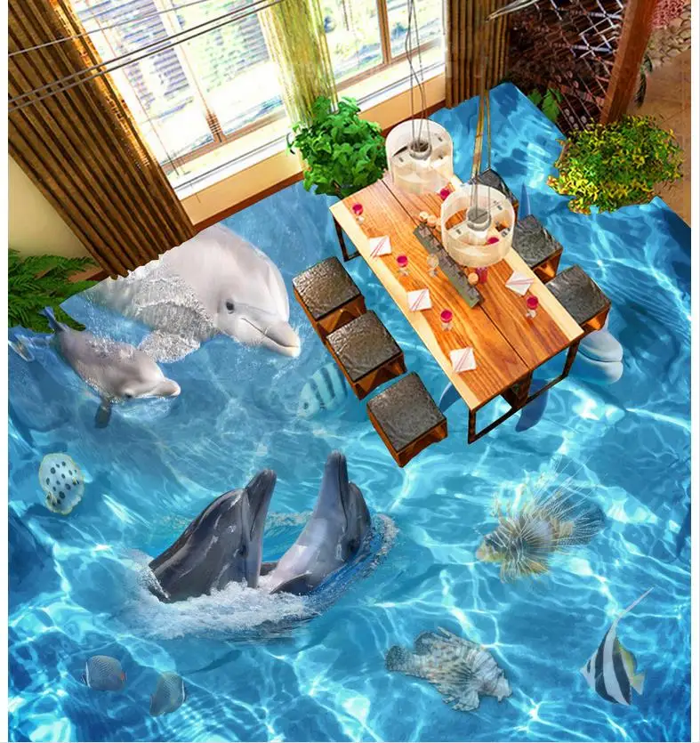 

Photo floor wallpaper 3d stereoscopic Ocean World 3D floor 3D wall murals wallpaper floor