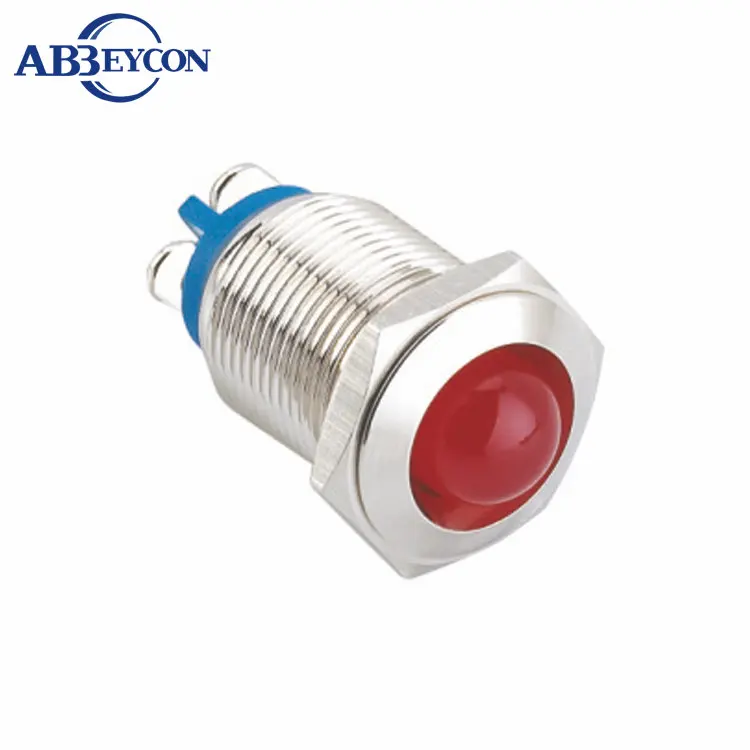 

16mmmetal shell screw terminal 110V green LED domed head waterproof indicator lamp green indicator lamp