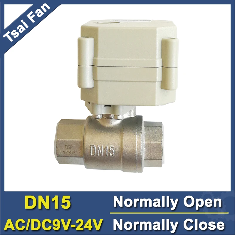 Power Off Return DN15 Normally Open/Close Valve AC/DC12V 24V 2-Way BSP/NPT 1/2'' SS304 Water Electric Valve With Indicator