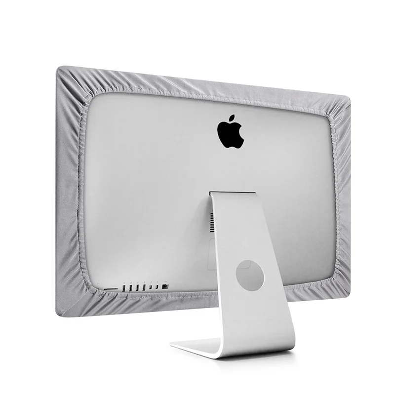 2019New Silver Polyester Stretch Computer Monitor Dust Cover Protector with Inner Soft Dust Covers for Apple iMac LCD Screen