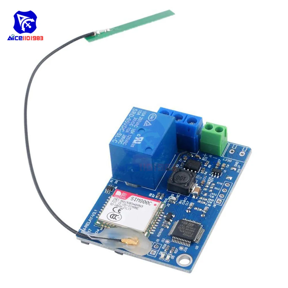 diymore GSM SIM800C Relay Module SIM800C STM32F103CBT6 Antenna 2G Network for Arduino Smart Home SMS GSM Remote Control Switch