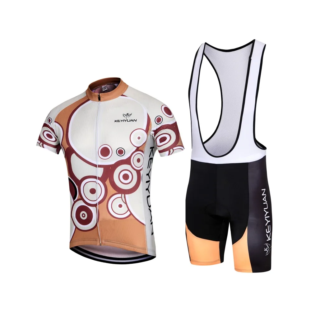 KEYIYUAN Men Summer Short Sleeve Cycling Sets Sports Jersey & Bib Shorts Kit S-5XL