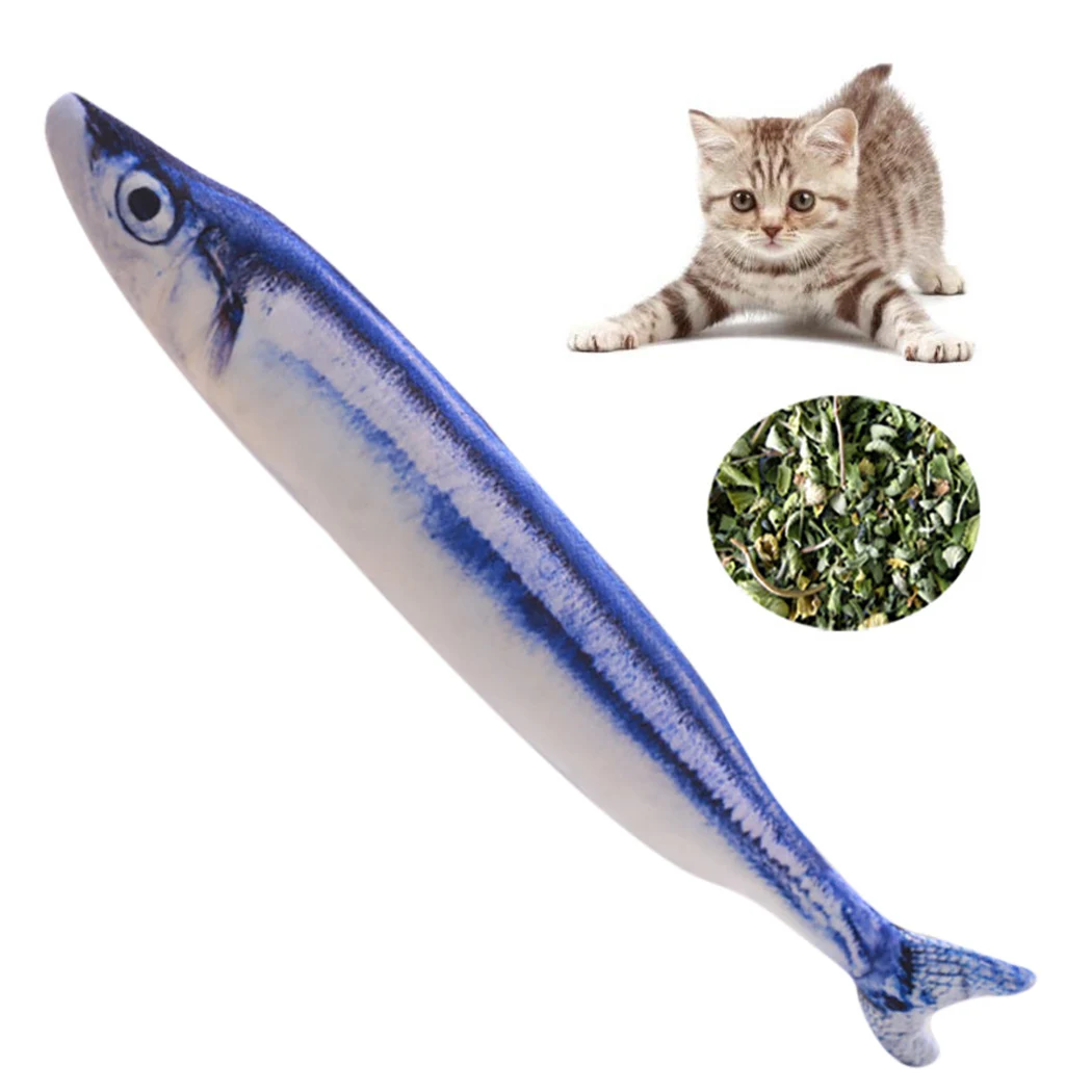 Plush 3D Catnip Fish Stuffed Pillow Doll Fish 20cm Shape Cat Toy Simulation Fish Play Toy For Pet Gifts Pet Chew Toy kitten