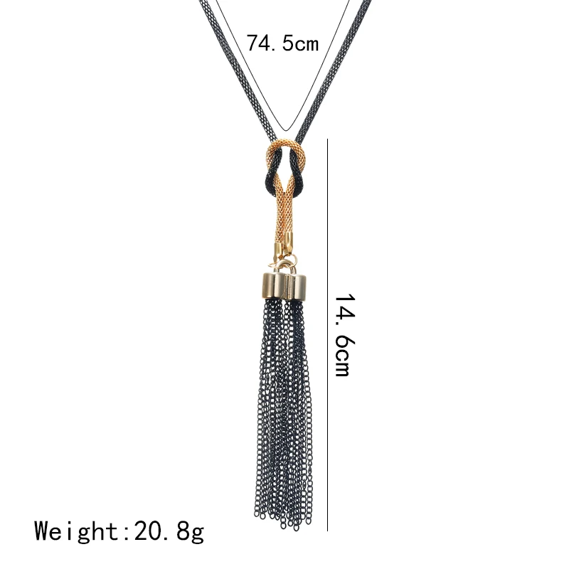 2024 New Arrival Female Pendant Necklace Tassel Long Winter Sweater Chain Necklace Women Necklaces Wholesale Sales