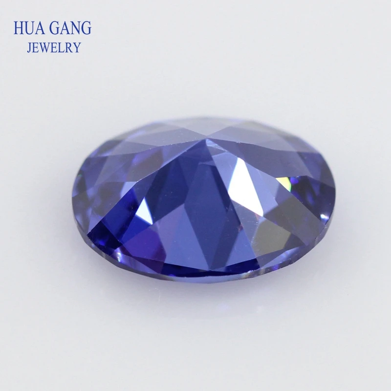 Size 2x3~15x20mm Oval Shape Cut 5A Tanzan Blue CZ Stone Synthetic Gems Cubic Zirconia For Jewelry Wholesale