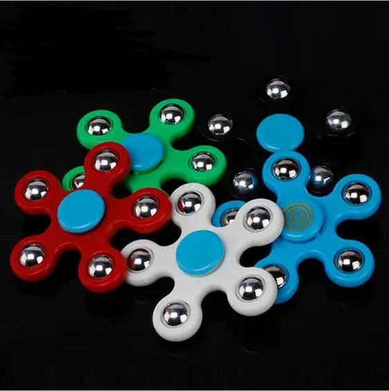 

Gyro Finger Spinner 5 Corner Plastic Steel Ball EDC Hand For Relieve Stress Anxiety Autism Focusing Toys Color Random