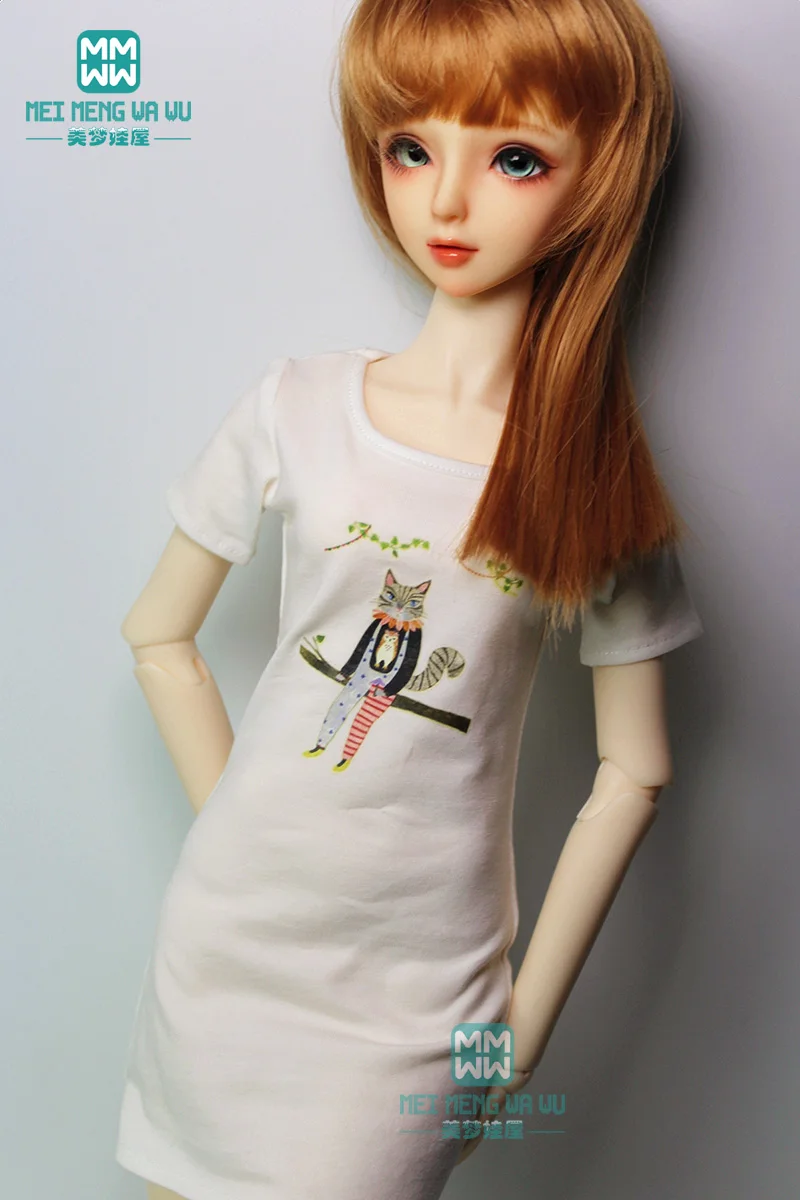 BJD doll clothes fits 1/3 BJD doll fashion white print T-shirt Variety of patterns available