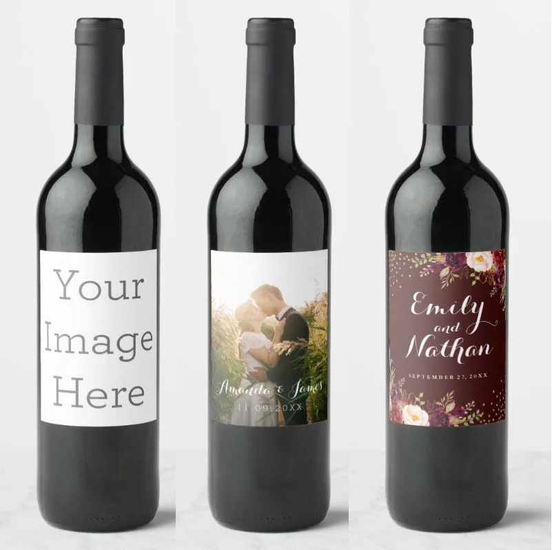 20 Pieces, Customized Personalized, Birthday, Anniversary, Wedding Wine Bottle Labels, Waterproof, In Loving Memory