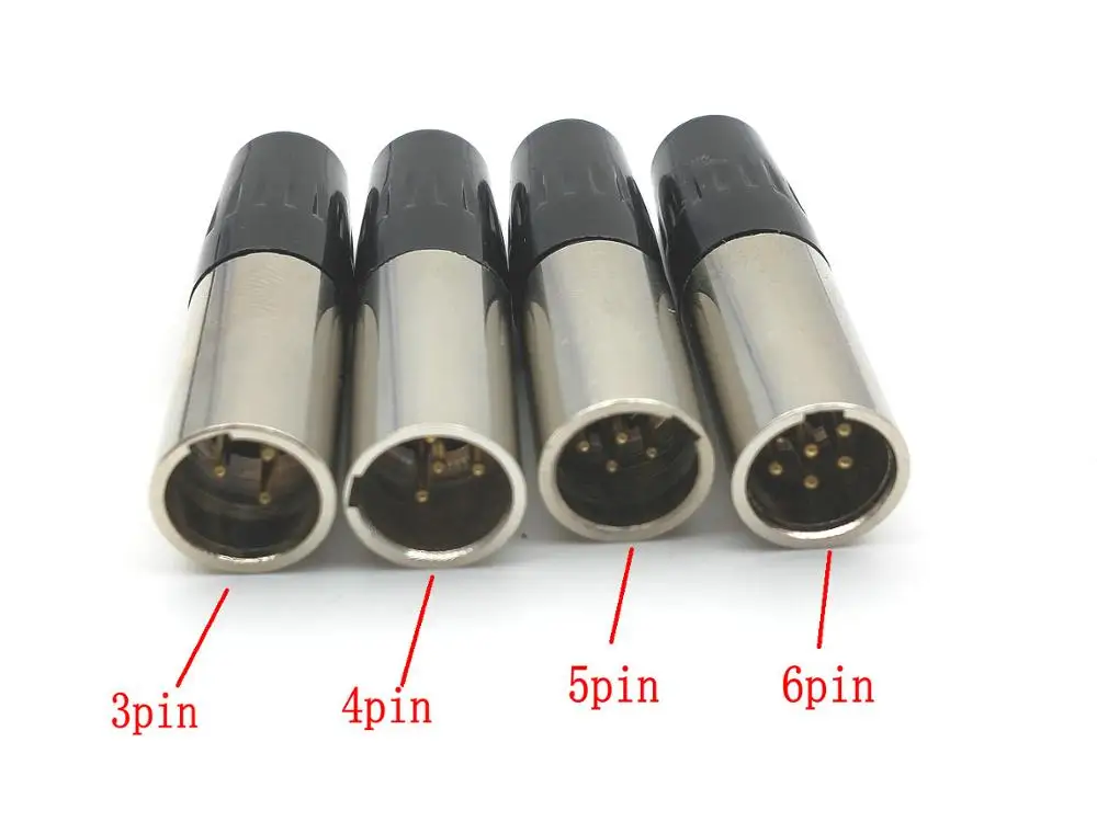 

10pcs Mini XLR Male 3pin 4pin 5pin 6pin Audio Microphone connector