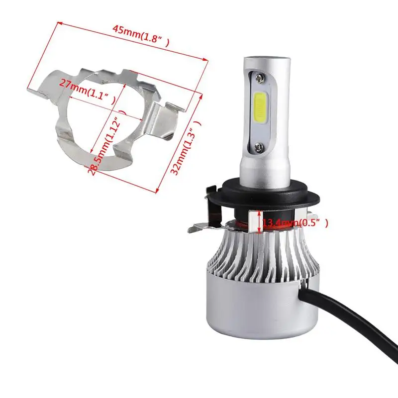 Muxall B enz/F ord/CH ERY Pen tium H7 Headlight Bulbs Fixed Metal Mounting Plate Adapter Holders 1 Pair H7 Lamps Adapter Base
