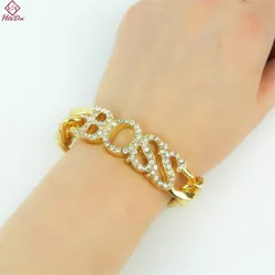 Heeda Bracelets for Women 2019 New Steampunk Alloy Boss Letter Bangle Fashion Kpop Mothers Day Gifts Hot-selling Joker Pulseras